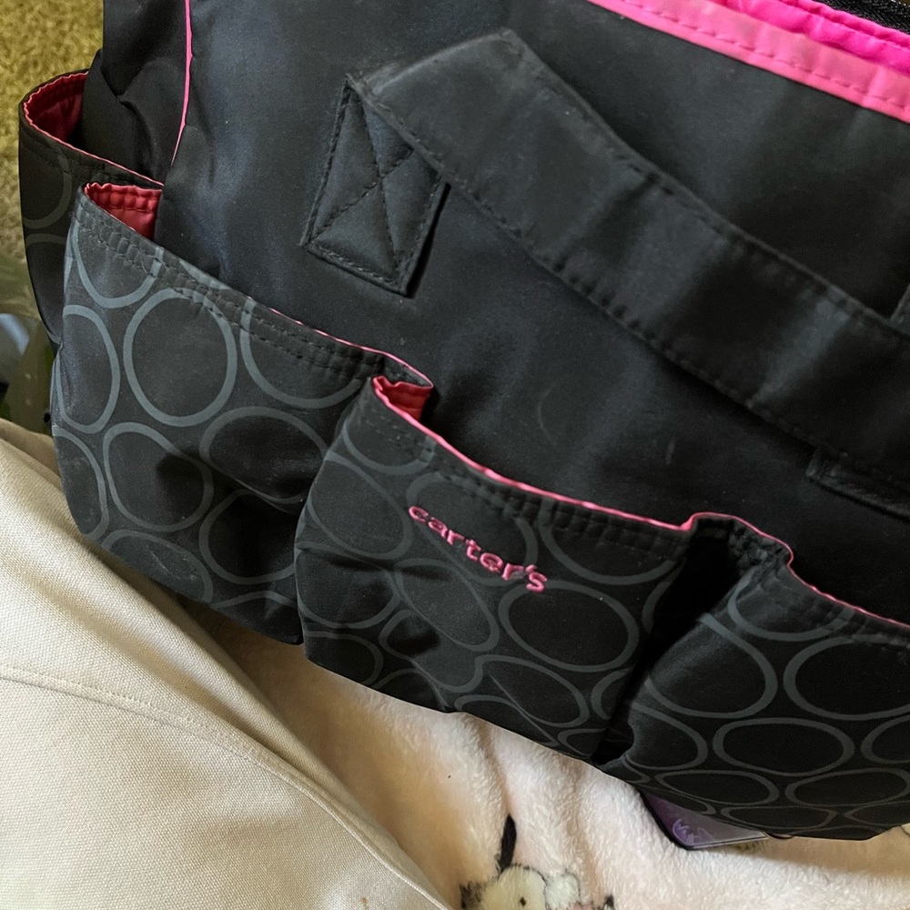 Carter's Black and Pink Baby Bag with Stylish Design
